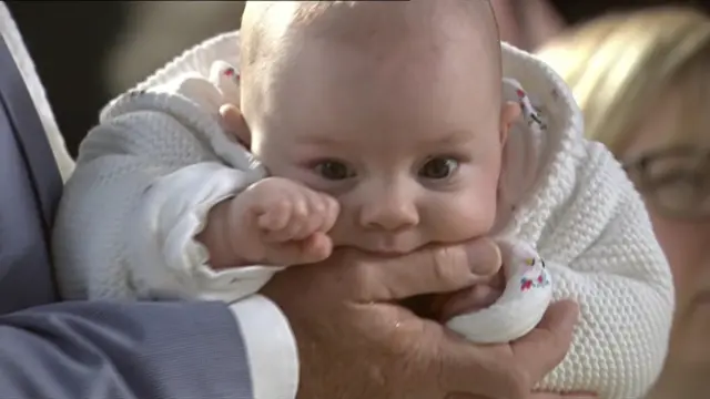 Baby waiting to meet the Pope