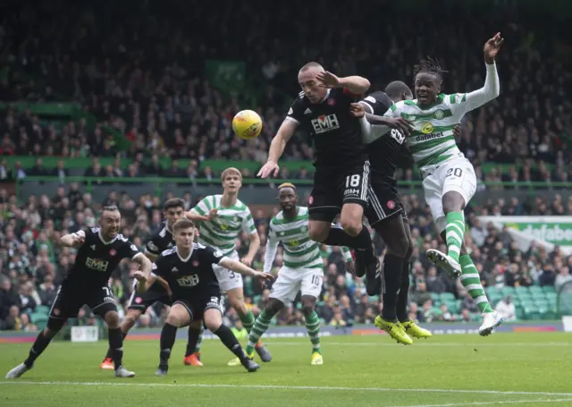 Celtic and Hamilton players