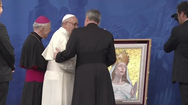 Knock mosaic presented to the Pope