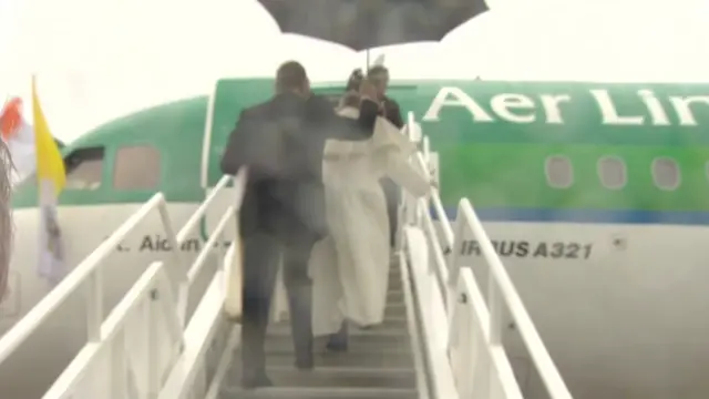 Pope Francis leaving Knock