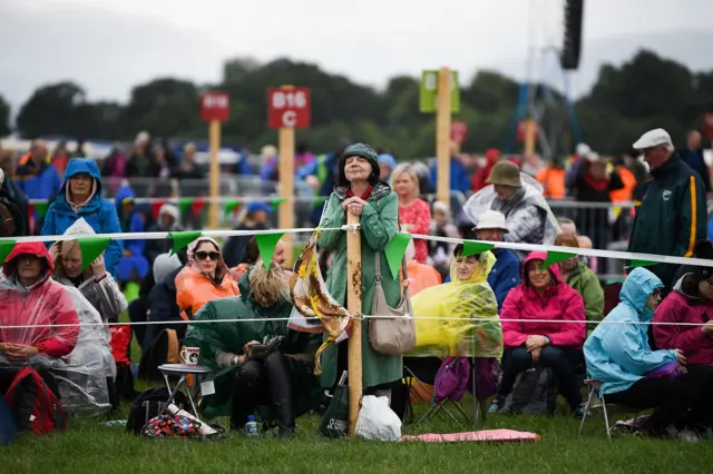 Crowd gathering in Phoenix Park for the Pope