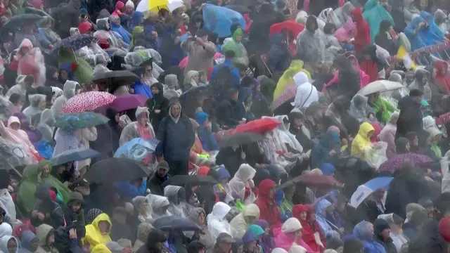 Rain at Phoenix Park before the papal Mass