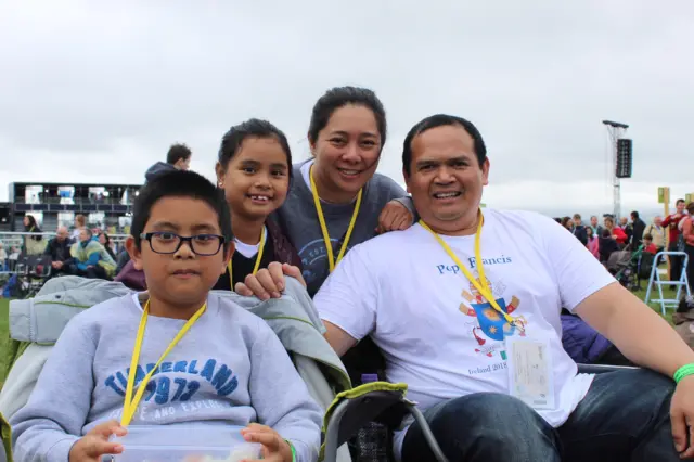 Family from Belfast at Phoenix Park for the Pope