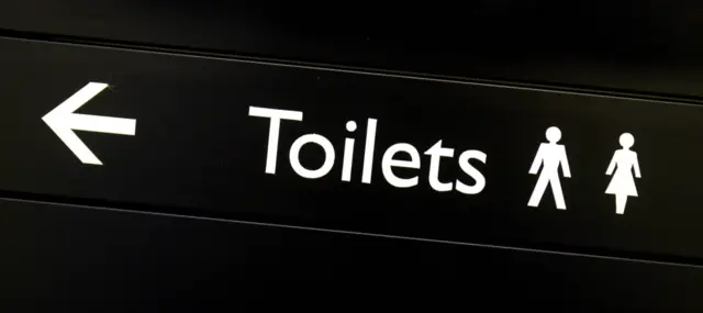 Sign for toilets