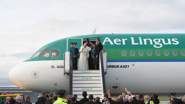 Pope Francis departing Dublin