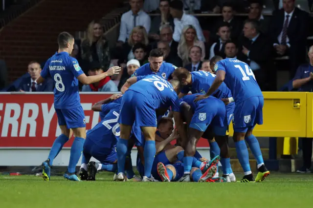 Joe Pigott scores for AFC Wimbledon