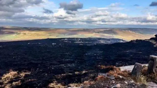 The Roaches in Staffordshire following a 200-acre fire