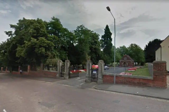 Entrance to Woodlands Cemetery in Gillingham