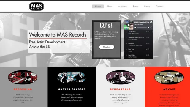 MAS Records website