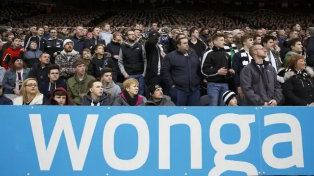 Wonga advert at football match