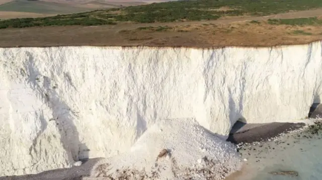 A cliff fall at Birling Gap