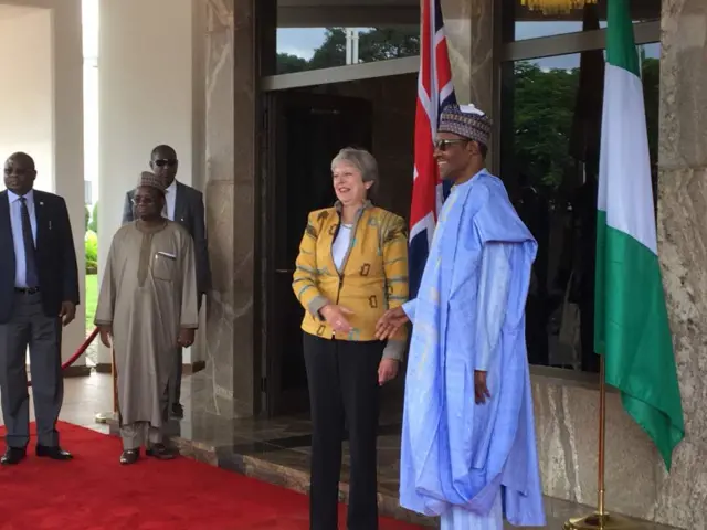 Theresa May and Muhammadu Buhari