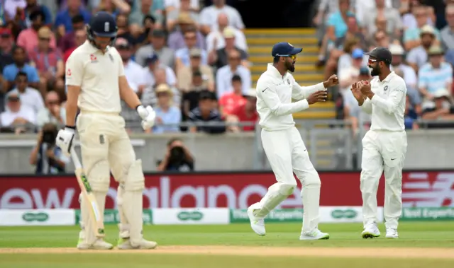 Dawid Malan reacts after he is caught at slip by Ajinkya Rahane