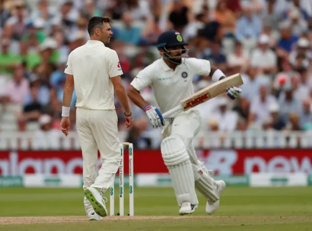 James Anderson and Virat Kohli