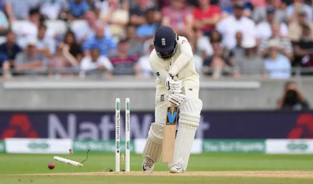 Adil Rashid is bowled by India bowler Umesh Yadav