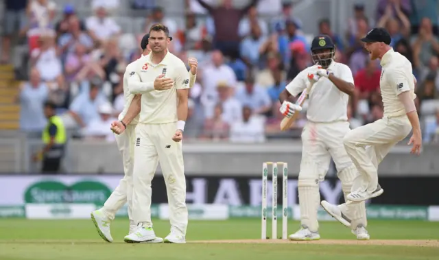 James Anderson celebrates after dismissing Ravi Ashwin