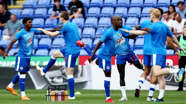 Reading players warm up