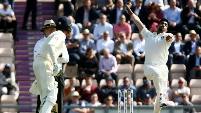 Jasprit Bumrah of India bowling