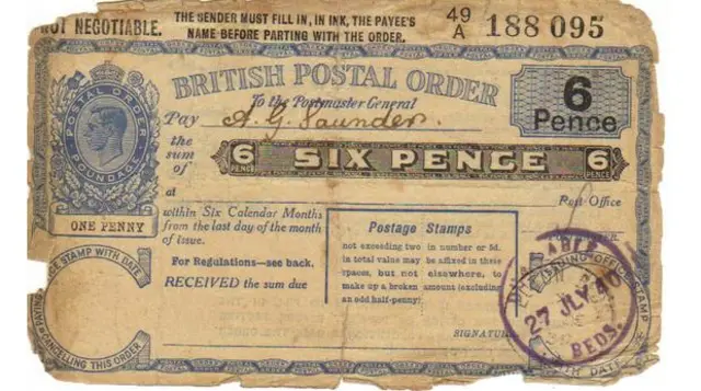 WW2 postal order