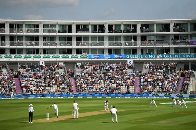 A general view of play during day one of the 4th Specsavers Test match between England and India at The Ageas Bowl