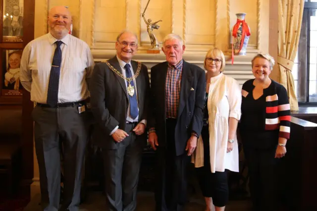 Columb McCoy with council dignitries