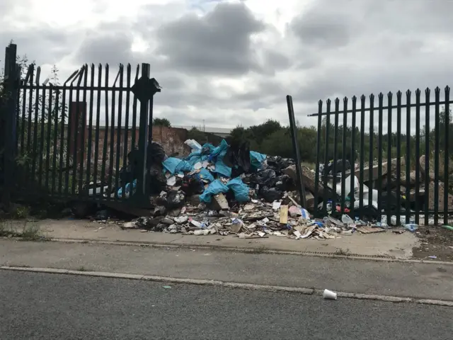 Flytipped rubbish