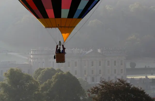 Balloon flying past Chatsworth House