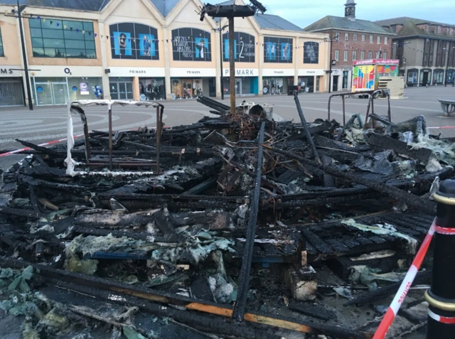 Merry go round destroyed in fire