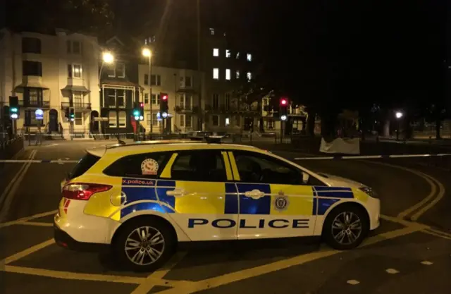 Police car at the scene