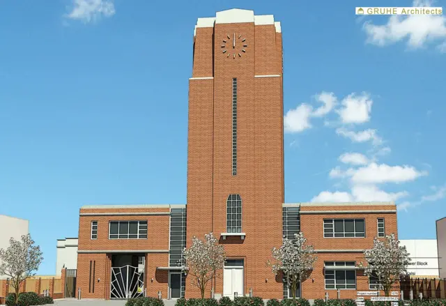 Artist impression of water tower apartments