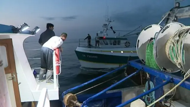 Men on the trawler boats