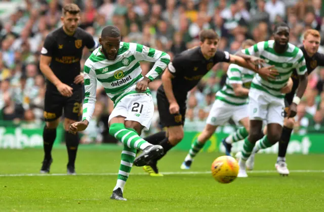 Olivier Ntcham scored Celtic's third goal from the penalty spot