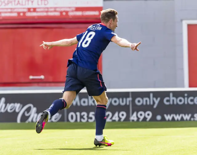 Steven MacLean celebrates as Hearts run riot at Hope Stadium