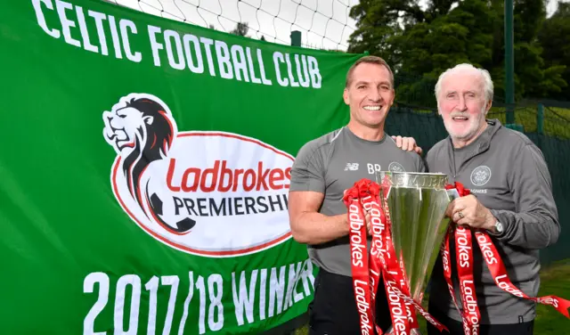 Celtic manager Brendan Rodgers with club legend Danny McGrain