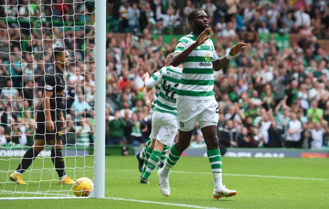 Celtic striker Odsonne Edouard celebrates