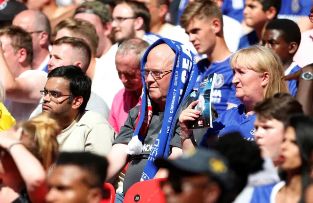 Chelsea fans look on during the match