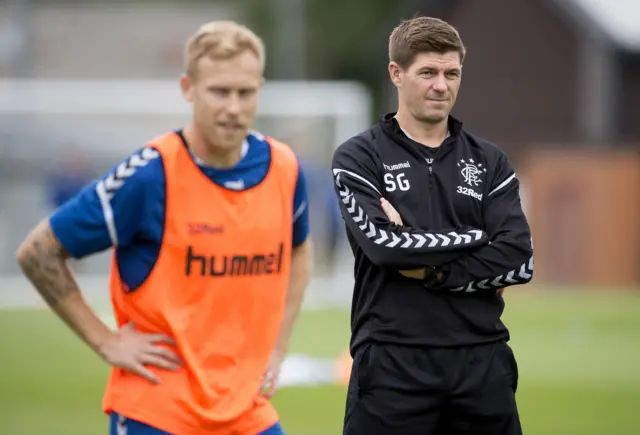 Rangers' Scott Arfield and Steven Gerrard