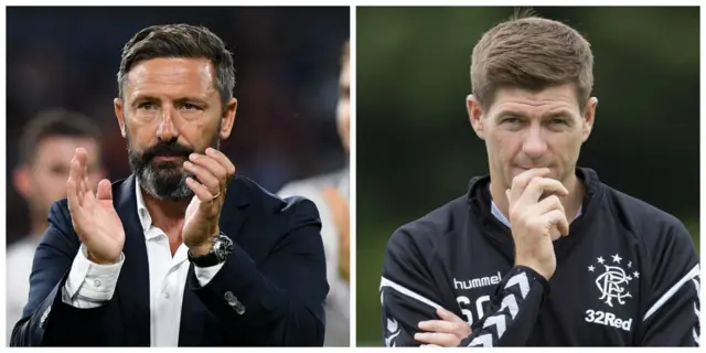 Aberdeen manager Derek McInnes and Rangers counterpart Steven Gerrard