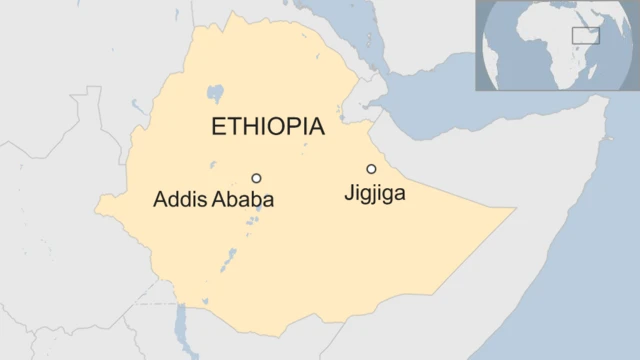 Map showing Jigjiga