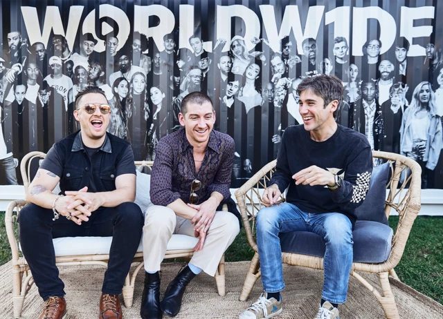 Matt Helders, Alex Turner and Beats 1 DJ Matt Wilkinson