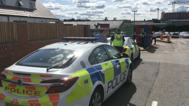 Police outside Birmingham Prison