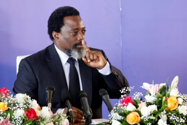 Joseph Kabila addresses a news conference at the State House in Kinshasa, Democratic Republic of Congo January 26, 2018.