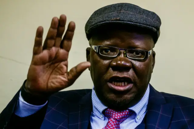 In this file photo taken on June 01, 2018 MDC Alliance Spokesperson Tendai Biti speaks during a press conference during which he announced that Zimbabwe"s opposition parties are calling for electoral reforms ahead of the July 30 general elections and that there will be street demonstrations in the capital Harare on June 5.