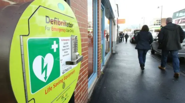 Emergency defibrillator.