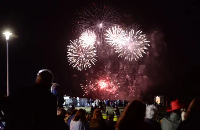 The fireworks on Plymouth Hoe