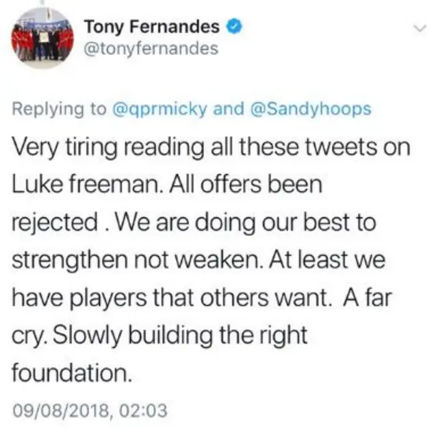 Tony Fernandes Twitter