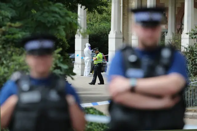 Police in Pavilion Gardens, Brighton