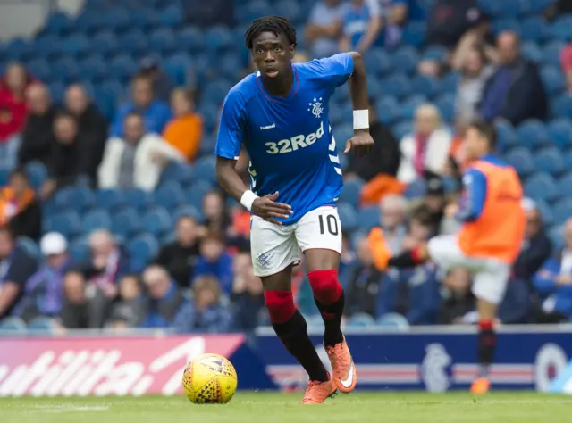 Ovie Ejaria in action for Rangers