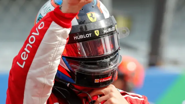 Kimi Raikkonen celebrates Italian GP pole position