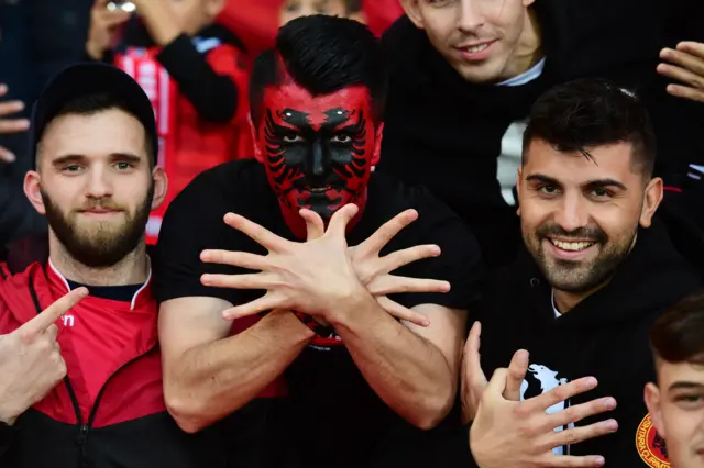 Albanian fans at Hampden